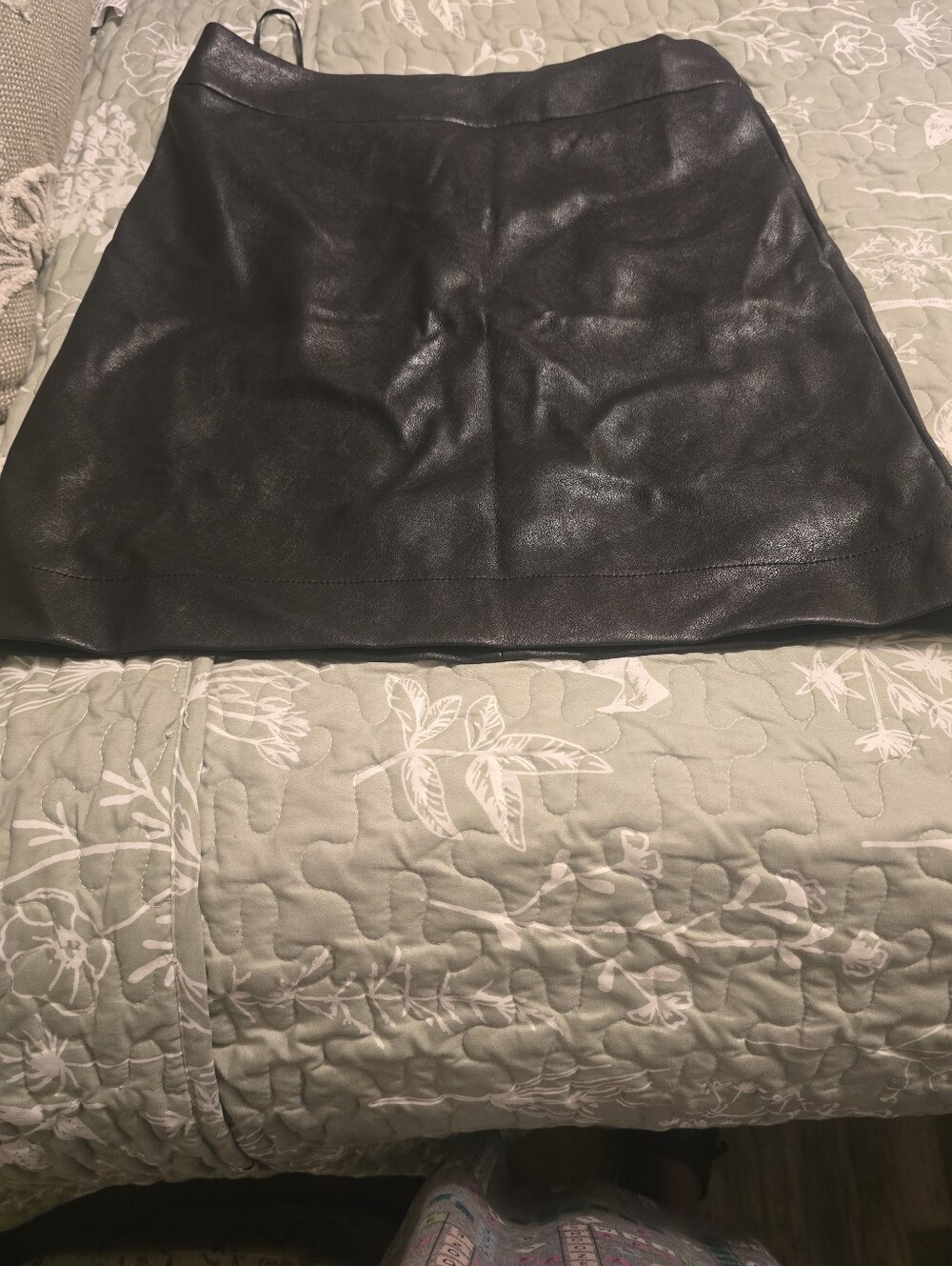 J. Crew Black Leather Mini Skirt